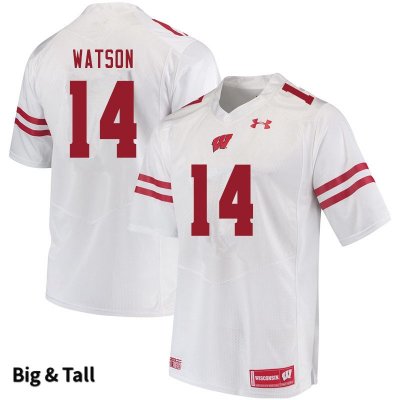 Men's Wisconsin Badgers NCAA #14 Nakia Watson White Authentic Under Armour Big & Tall Stitched College Football Jersey XI31C35PI